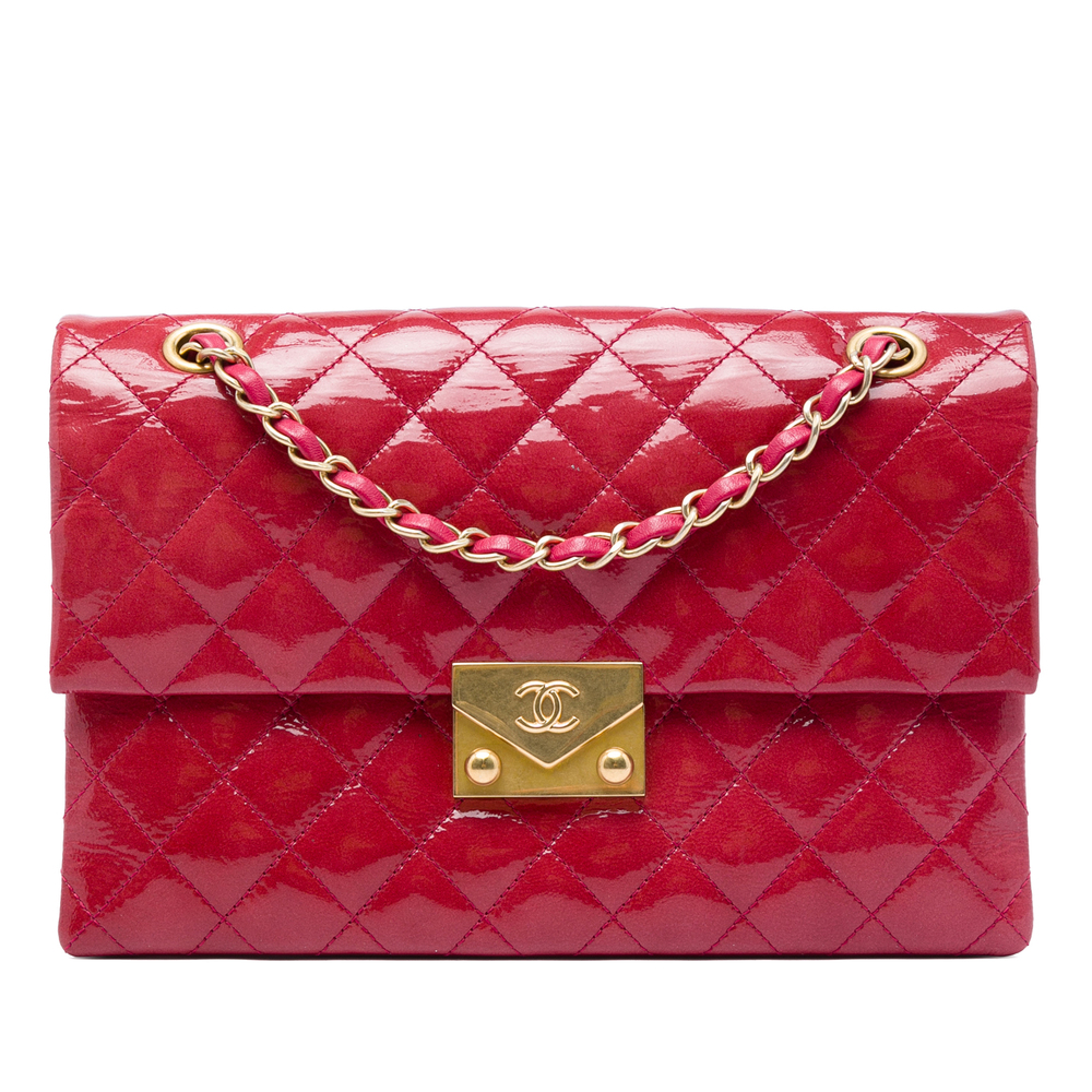 Pre-Loved Chanel Quilted Patent Goatskin Pagoda Accordion Flap